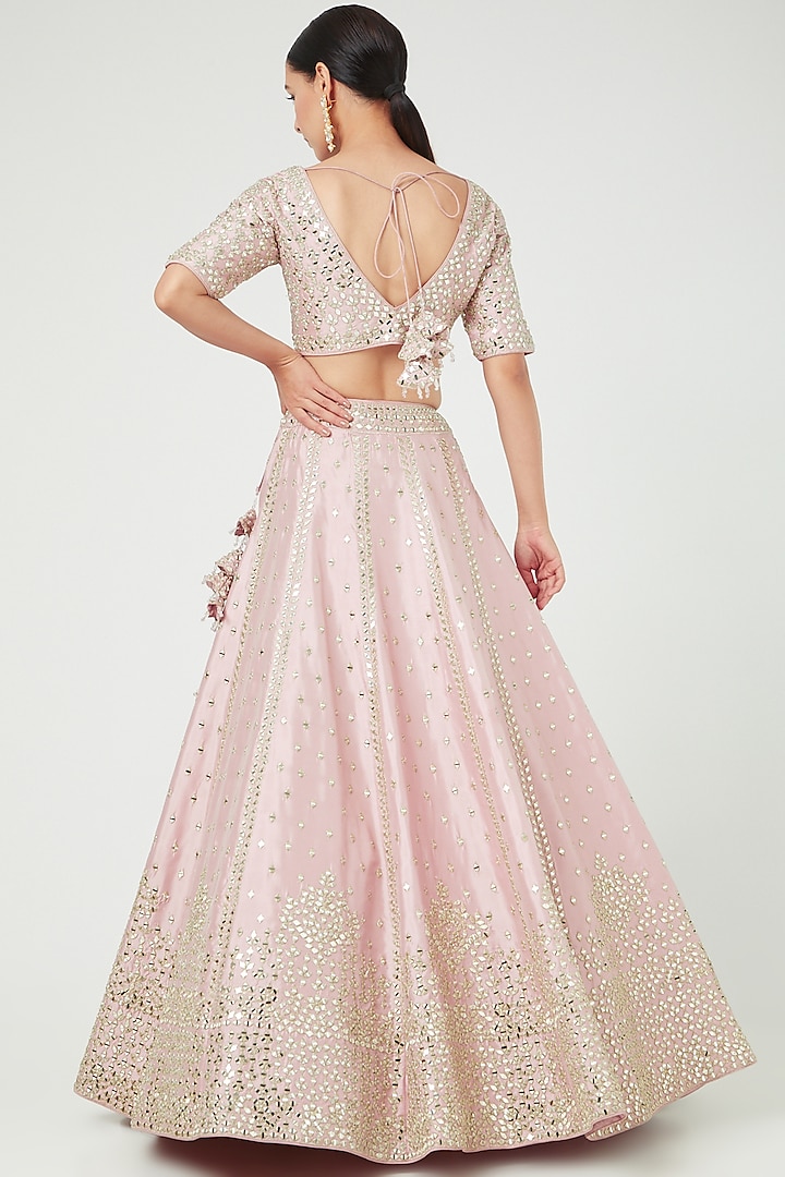 Pink Embroidered Wedding Lehenga Set by Suhino at Pernia's Pop Up Shop