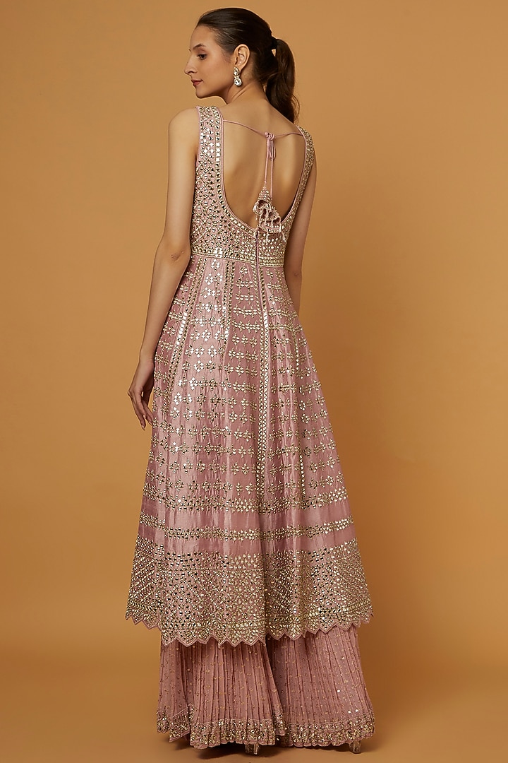 Pink Embroidered Wedding Anarkali Set by Suhino at Pernia's Pop Up Shop
