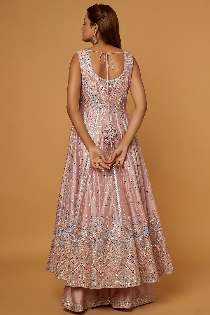 Pink Embroidered Wedding Anarkali Set by Suhino at Pernia's Pop Up Shop