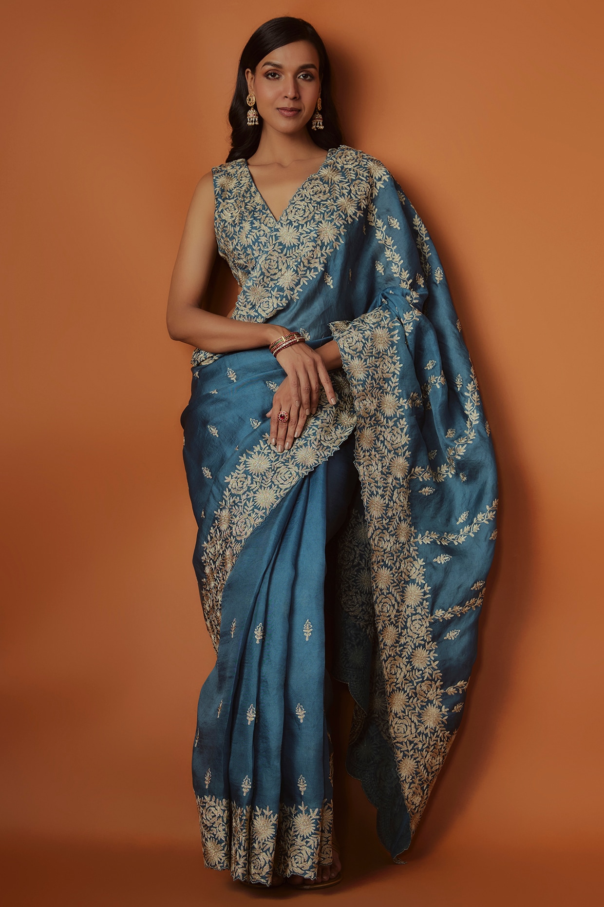 Buy Royal Blue Maggam Work Peacock Design Blouse Aari Work Saree Blouse  Aari Work Blouse Magam Work. Maggam Work Designs. Online in India - Etsy