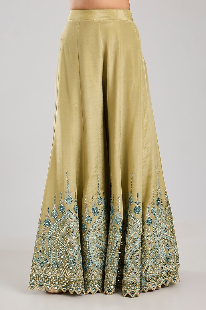 Green Organza Embroidered Wedding Sharara Set by Suhino at Pernia's Pop Up Shop