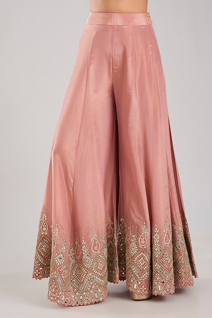 Pink Tissue Embroidered Wedding Sharara Set by Suhino at Pernia's Pop Up Shop