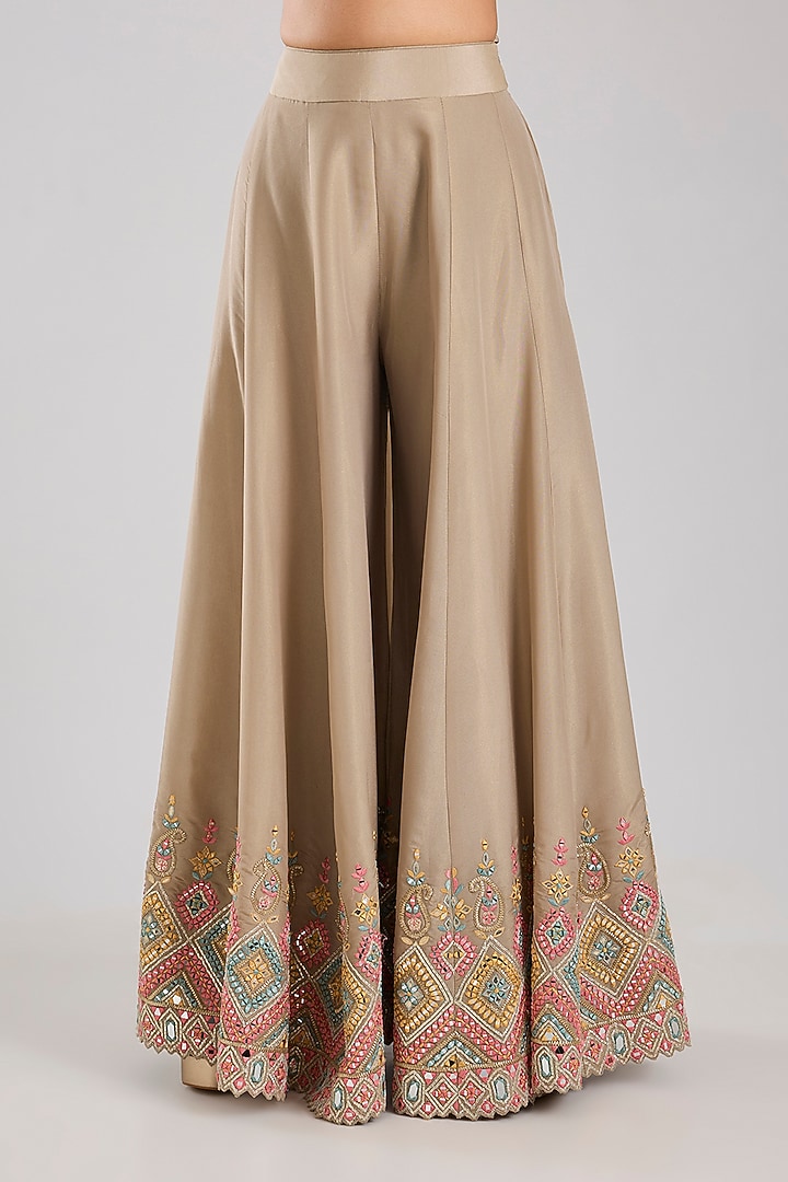 Grey Tissue Embroidered Wedding Sharara Set by Suhino at Pernia's Pop Up Shop