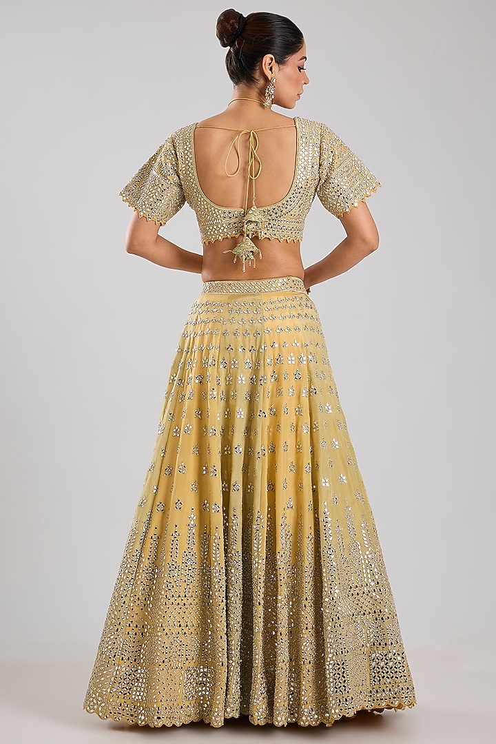 Green Tissue Embroidered Wedding Lehenga Set by Suhino at Pernia's Pop Up Shop