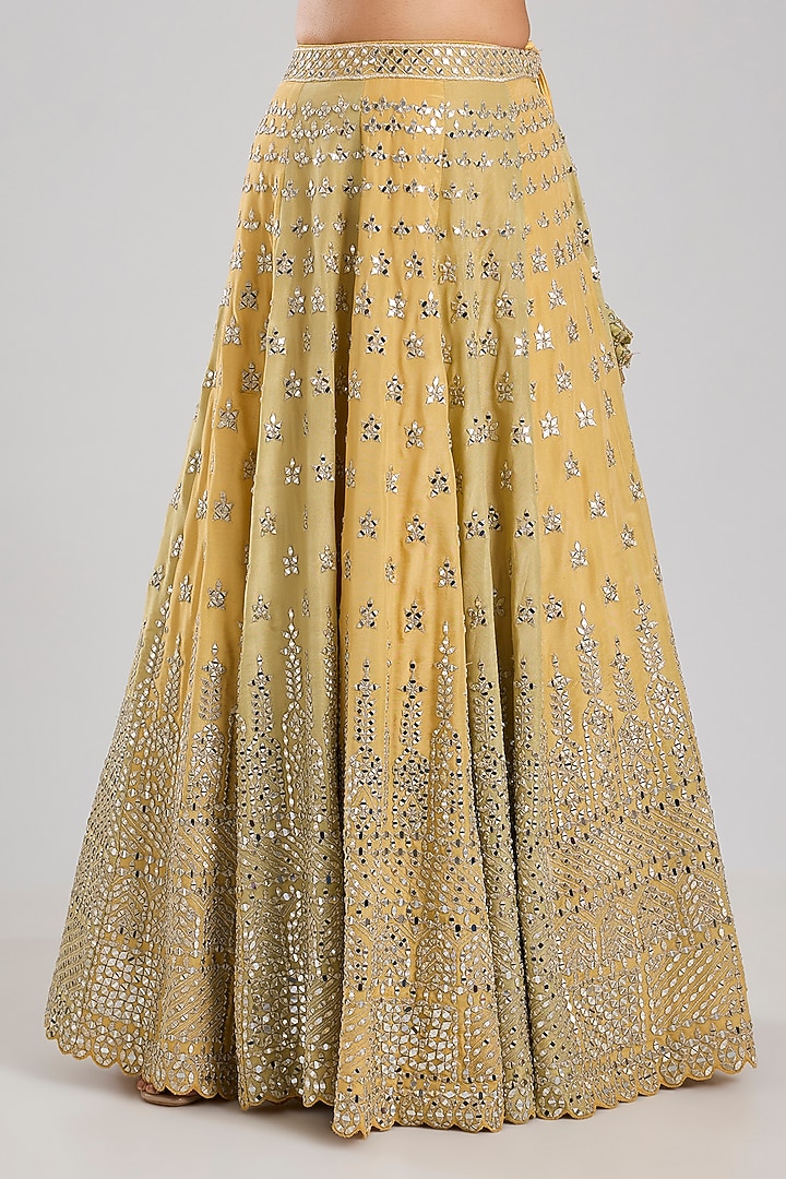 Green Tissue Embroidered Wedding Lehenga Set by Suhino at Pernia's Pop Up Shop