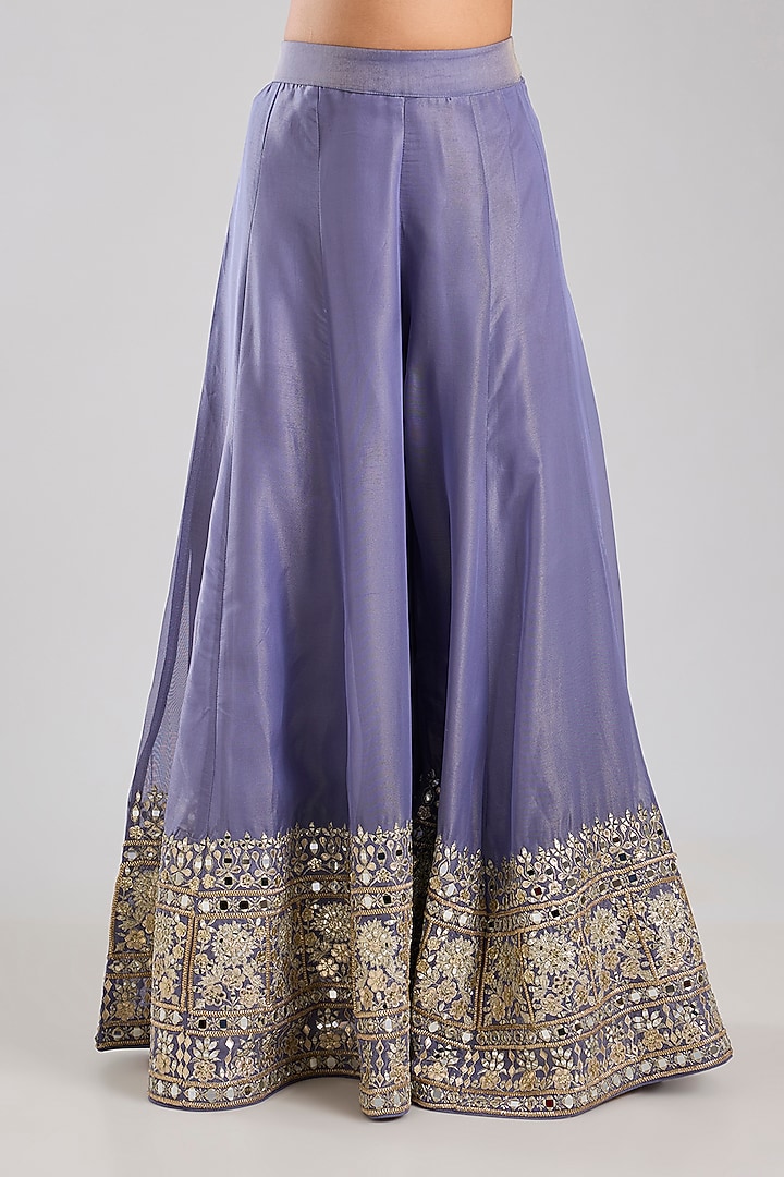 Purple Tissue Embroidered Wedding Sharara Set by Suhino at Pernia's Pop Up Shop
