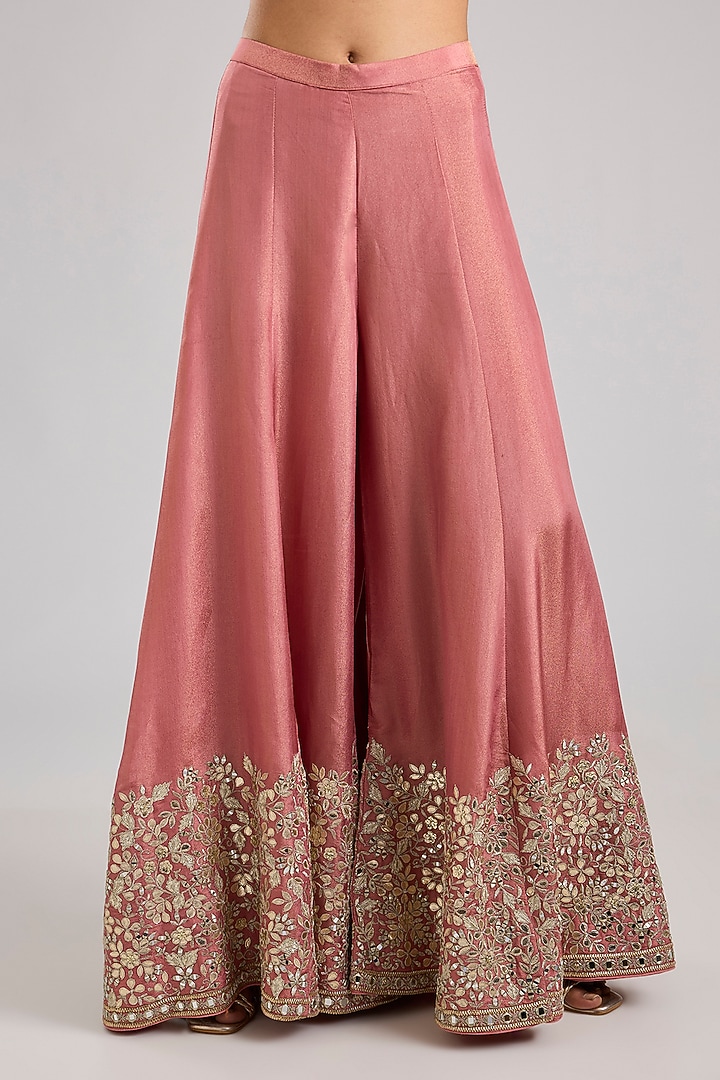 Pink Tissue Mirror Embroidered Wedding Sharara Set by Suhino at Pernia's Pop Up Shop
