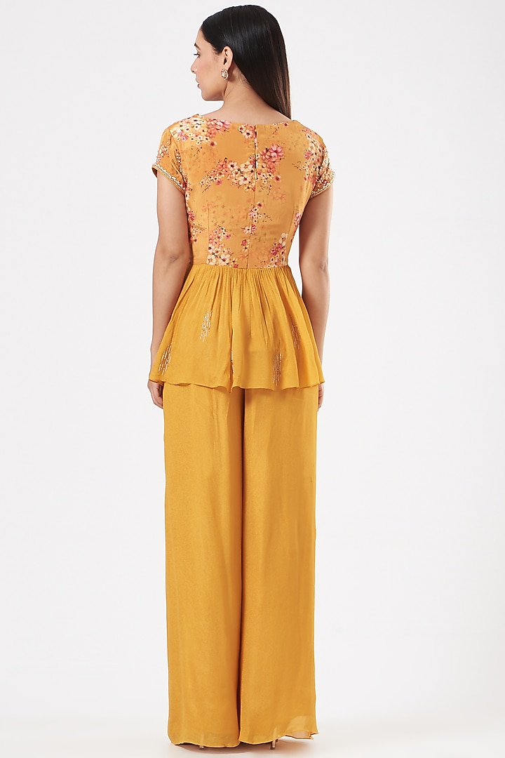 Light Pink Georgette Flared Pant Set by Suruchi Parakh at Pernia's Pop Up Shop