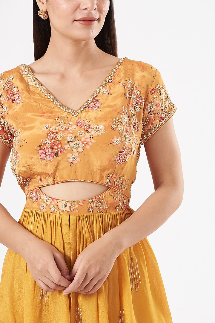 Light Pink Georgette Flared Pant Set by Suruchi Parakh at Pernia's Pop Up Shop
