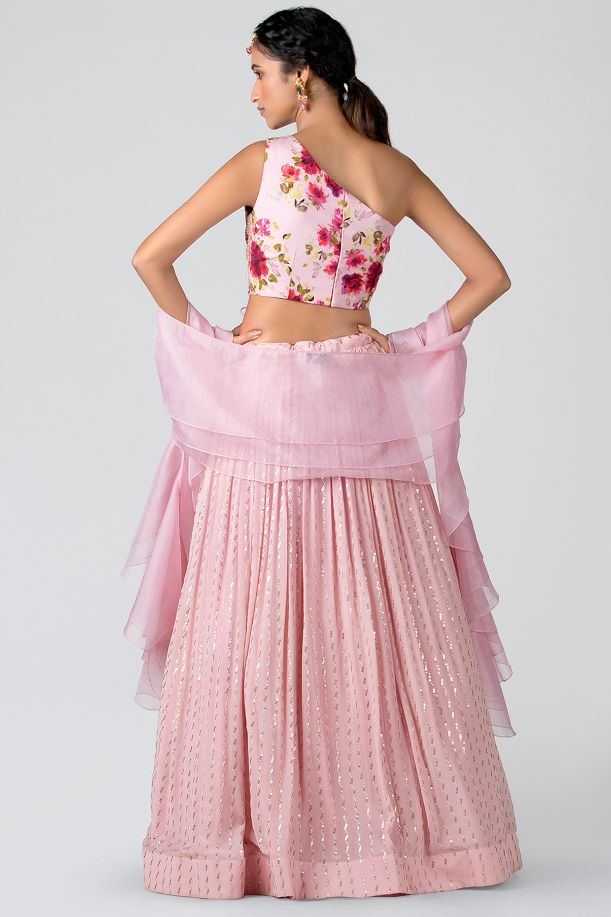 Fuschia Pleated Skirt Set – Label Nitika