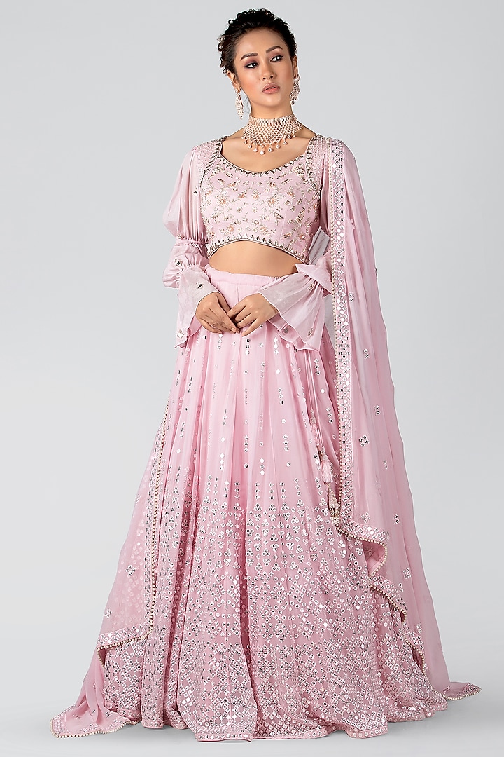 Baby Pink Embroidered Skirt Set Design by Suruchi Parakh at Pernia's ...