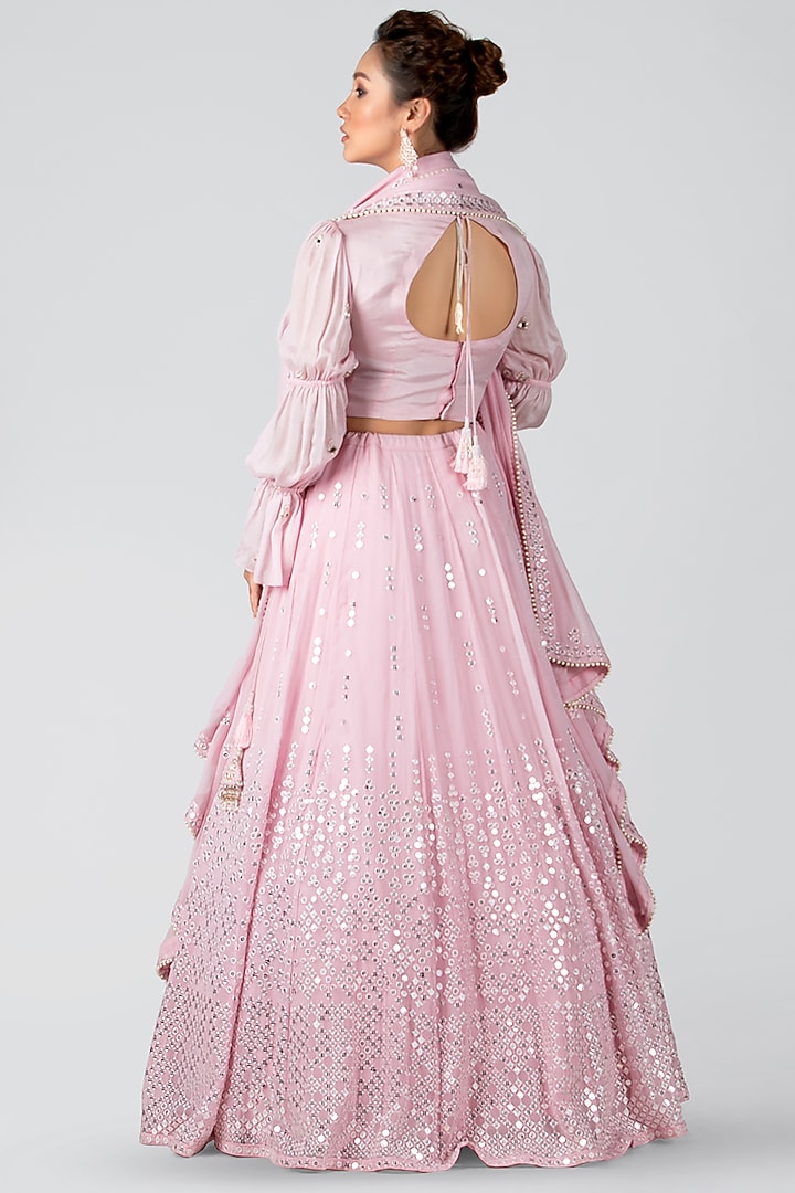 Baby Pink Embroidered Skirt Set by Suruchi Parakh at Pernia's Pop Up Shop