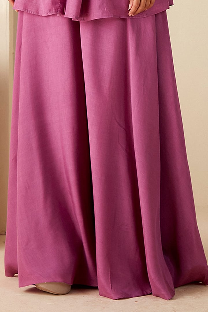 Mauve Crepe Silk Co-Ord Set by Suruchi Parakh at Pernia's Pop Up Shop