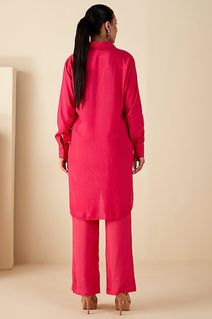 Pink Crepe Silk Handwork Co-ord Set by Suruchi Parakh at Pernia's Pop Up Shop