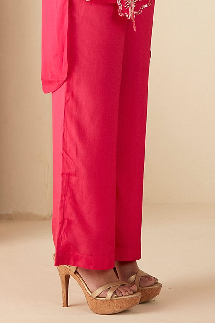 Pink Crepe Silk Handwork Co-ord Set by Suruchi Parakh at Pernia's Pop Up Shop