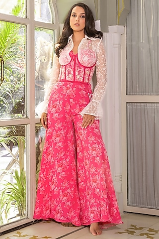 Buy Pink Flare Pants for Women Online from India's Luxury Designers 2024