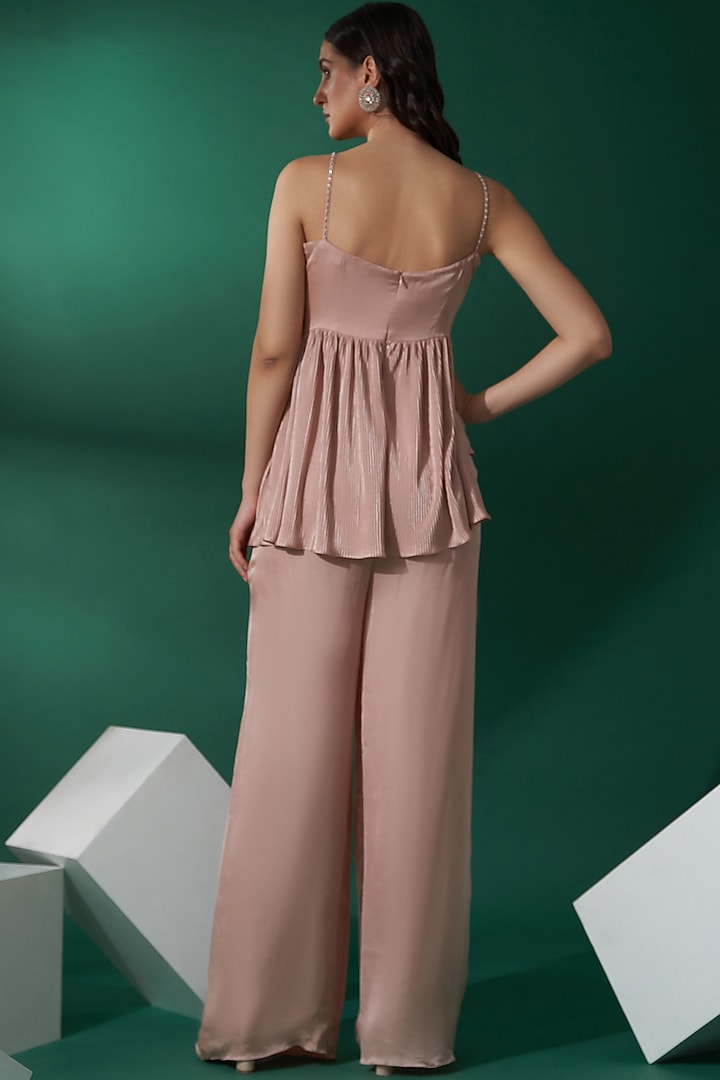 Pink Satin Pant Set by Suruchi Parakh at Pernia's Pop Up Shop