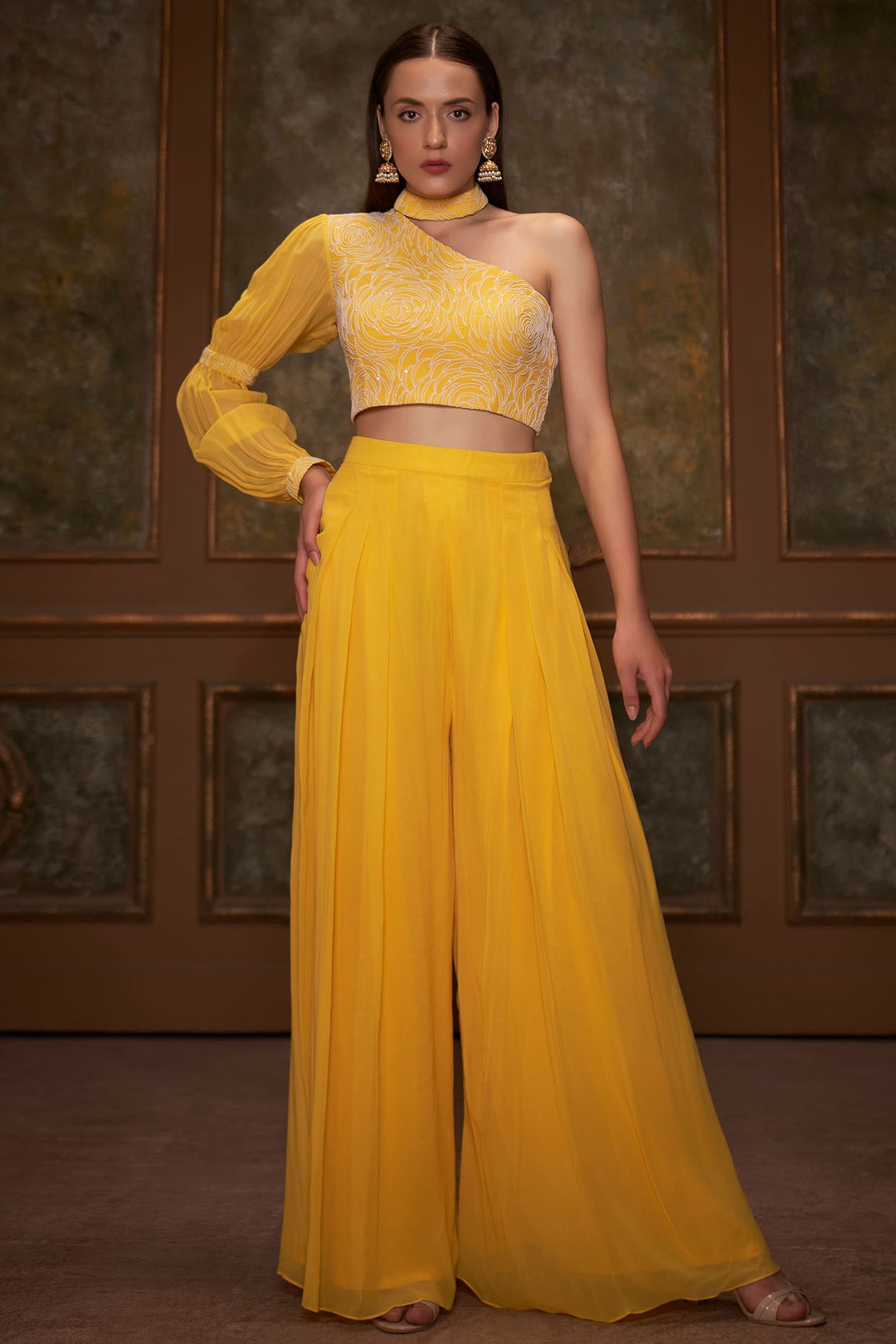 Buy Yellow Flare Pants for Women Online from India s Luxury Designers 2024