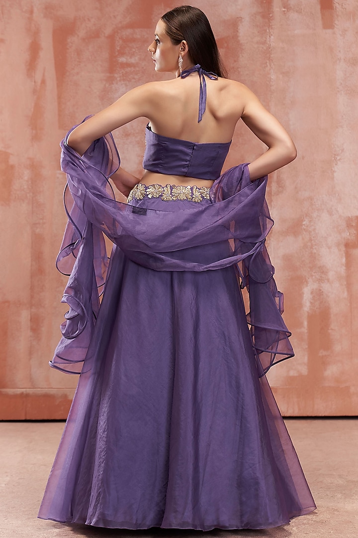 Lavender Embroidered Wedding Lehenga Set by Suruchi Parakh at Pernia's Pop Up Shop