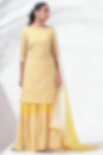 Yellow Sequins Embroidered Sharara Set by Suruchi Parakh at Pernia's Pop Up Shop