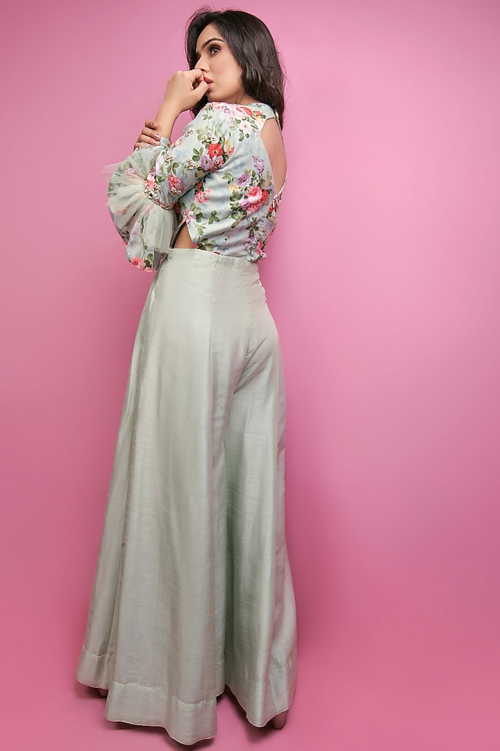 Sea Green Handcrafted Jumpsuit by Suruchi Parakh at Pernia's Pop Up Shop