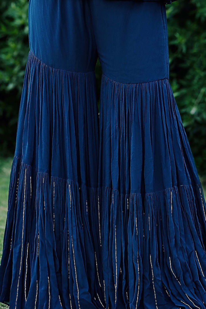 Teal Layered Pant Set by Suruchi Parakh at Pernia's Pop Up Shop