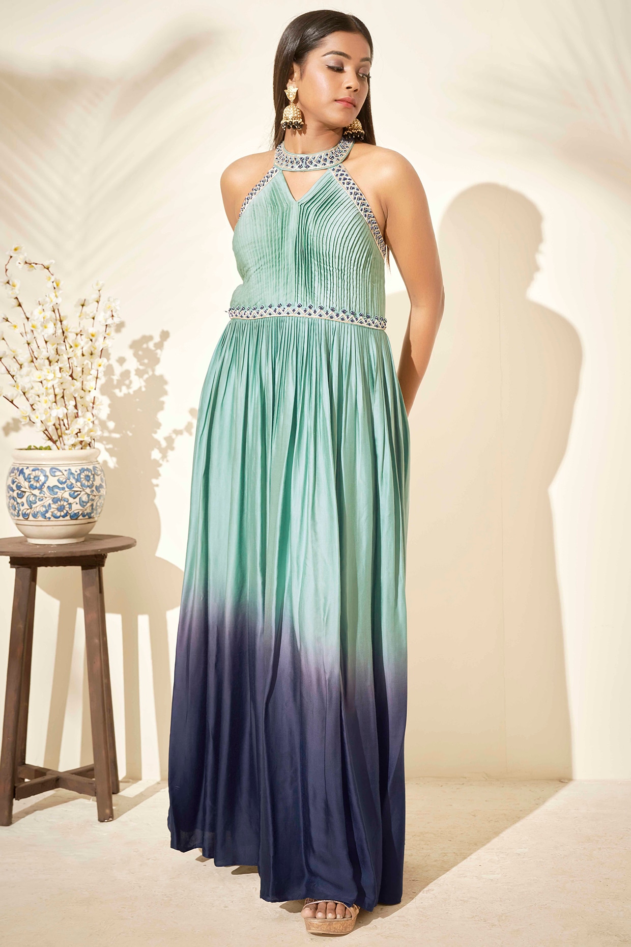 Blue green hotsell ombre dress