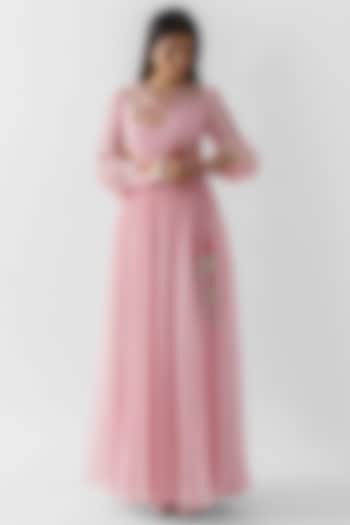 Blush Pink Vacation Dress With Zardosi Detailing by Suruchi Parakh at Pernia's Pop Up Shop