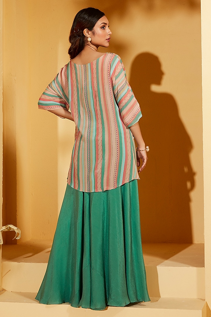 Green Georgette Crepe Co-Ord Set by Suruchi Parakh at Pernia's Pop Up Shop