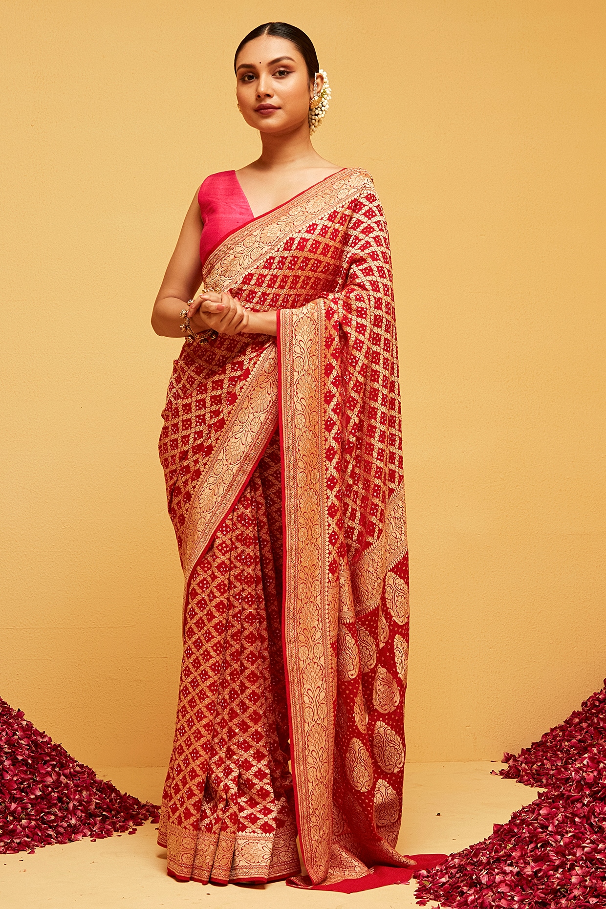 Buy Red Sarees for Women by Ri-wah Online | Ajio.com