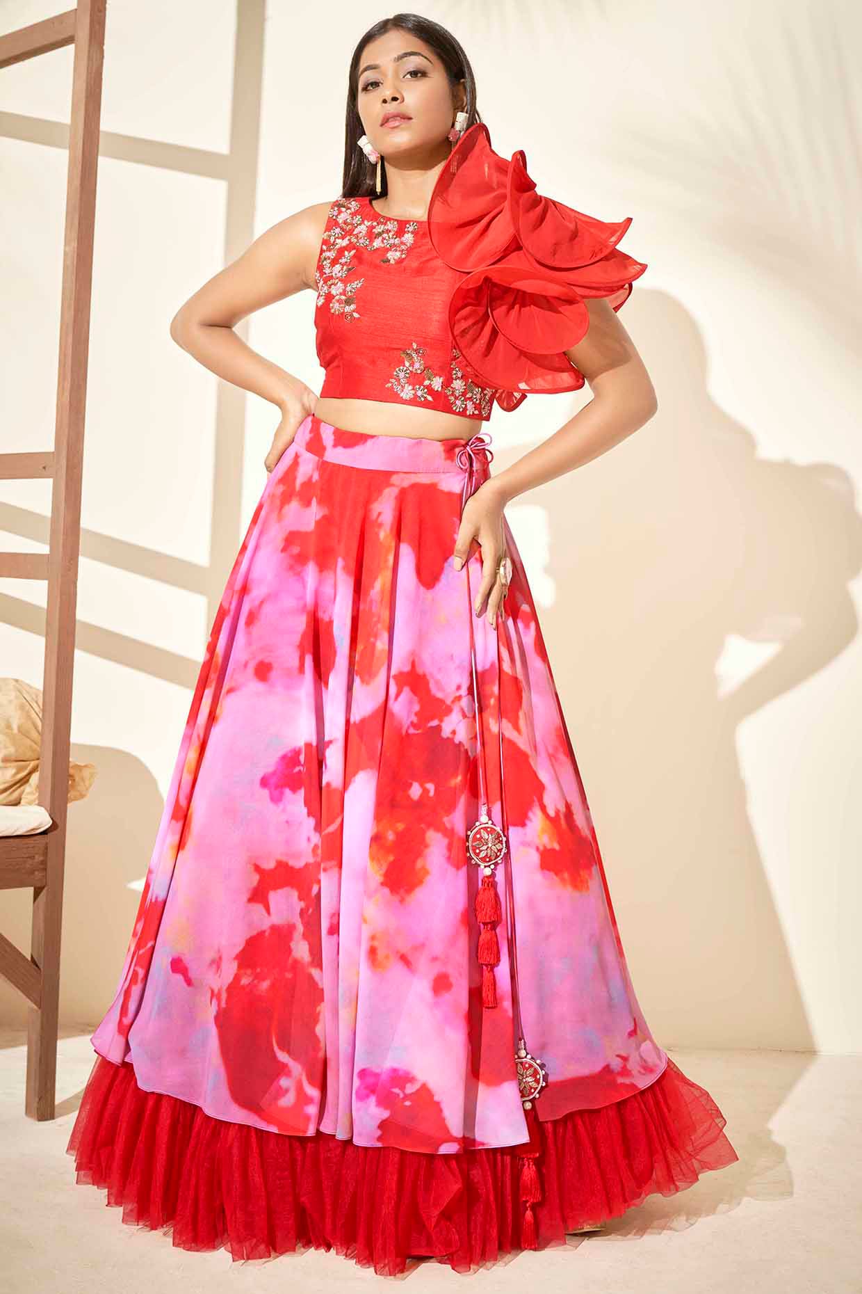 Buy Ruffle Lehenga by Luxury Indian 