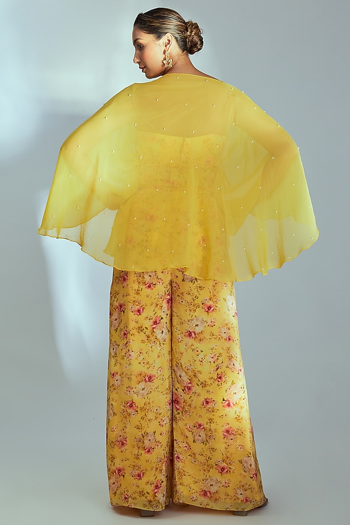 Yellow Organza Kaftan Set by Suruchi Parakh at Pernia's Pop Up Shop