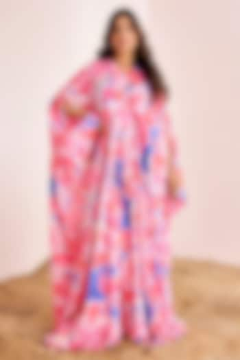 Multi-Colored Satin Silk Kaftan by Suruchi Parakh at Pernia's Pop Up Shop