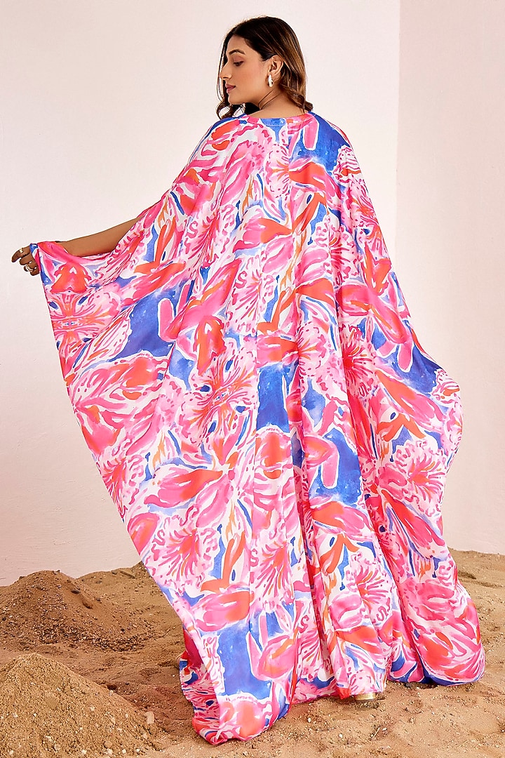 Multi-Colored Satin Silk Kaftan by Suruchi Parakh at Pernia's Pop Up Shop