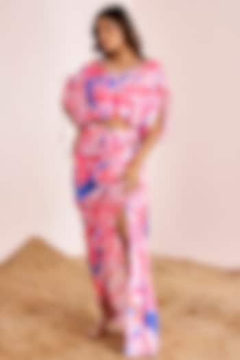 Multi-Colored Satin Silk Skirt Set by Suruchi Parakh at Pernia's Pop Up Shop