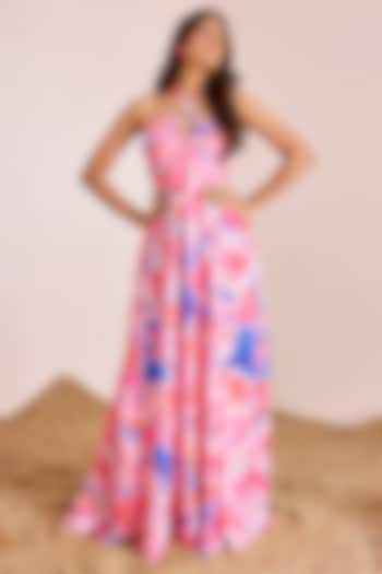 Multi-Colored Satin Silk Maxi Dress by Suruchi Parakh at Pernia's Pop Up Shop