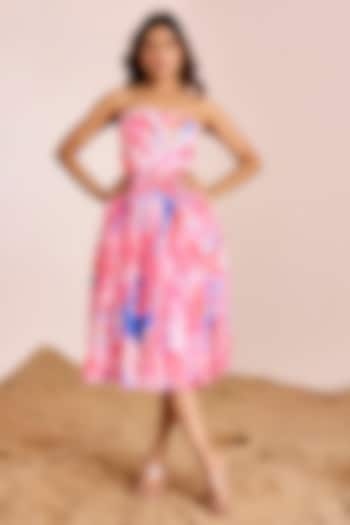 Multi-Colored Satin Silk Strapless Tube Dress by Suruchi Parakh at Pernia's Pop Up Shop