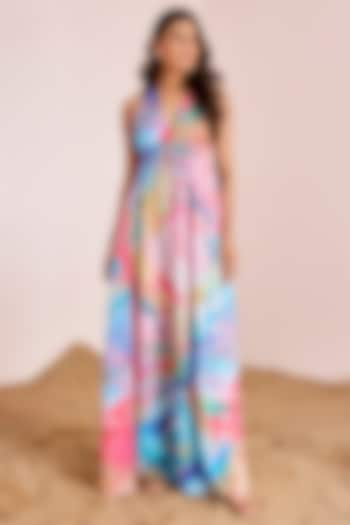 Multi-Colored Satin Silk Maxi Dress by Suruchi Parakh at Pernia's Pop Up Shop