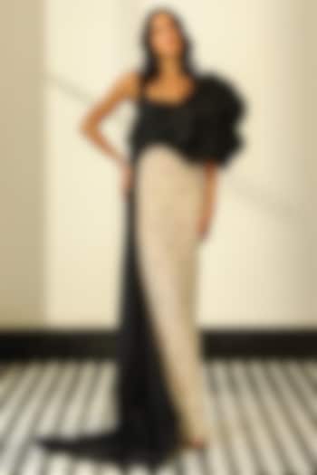 Black & White Taffeta Wedding Gown by Supria Munjal at Pernia's Pop Up Shop