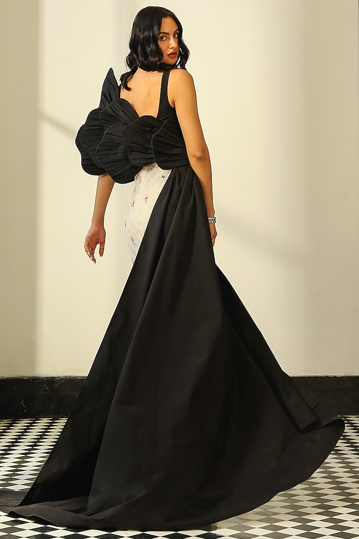 Black & White Taffeta Wedding Gown by Supria Munjal at Pernia's Pop Up Shop