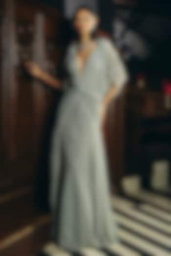 Smoke Grey Tulle Wedding Gown by Supria Munjal at Pernia's Pop Up Shop