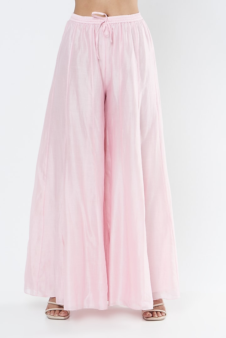 Pink Chiffon Wedding Sharara Set by Summer by Priyanka Gupta at Pernia's Pop Up Shop
