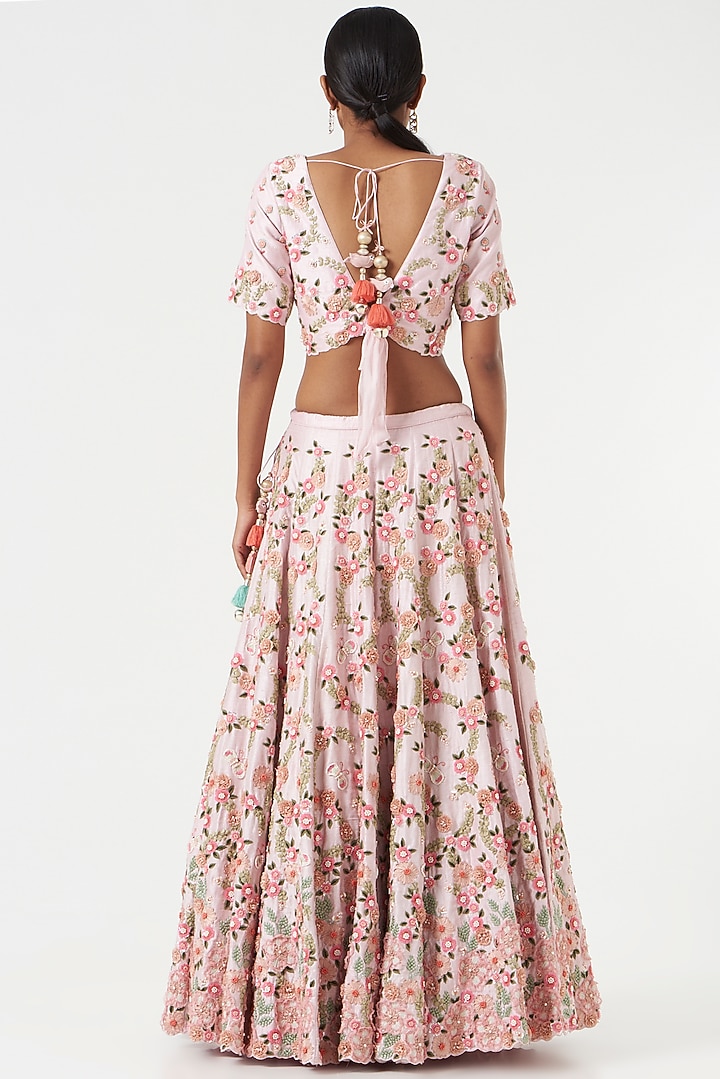 Blush Pink Embroidered Bridal Lehenga Set by Summer by Priyanka Gupta at Pernia's Pop Up Shop