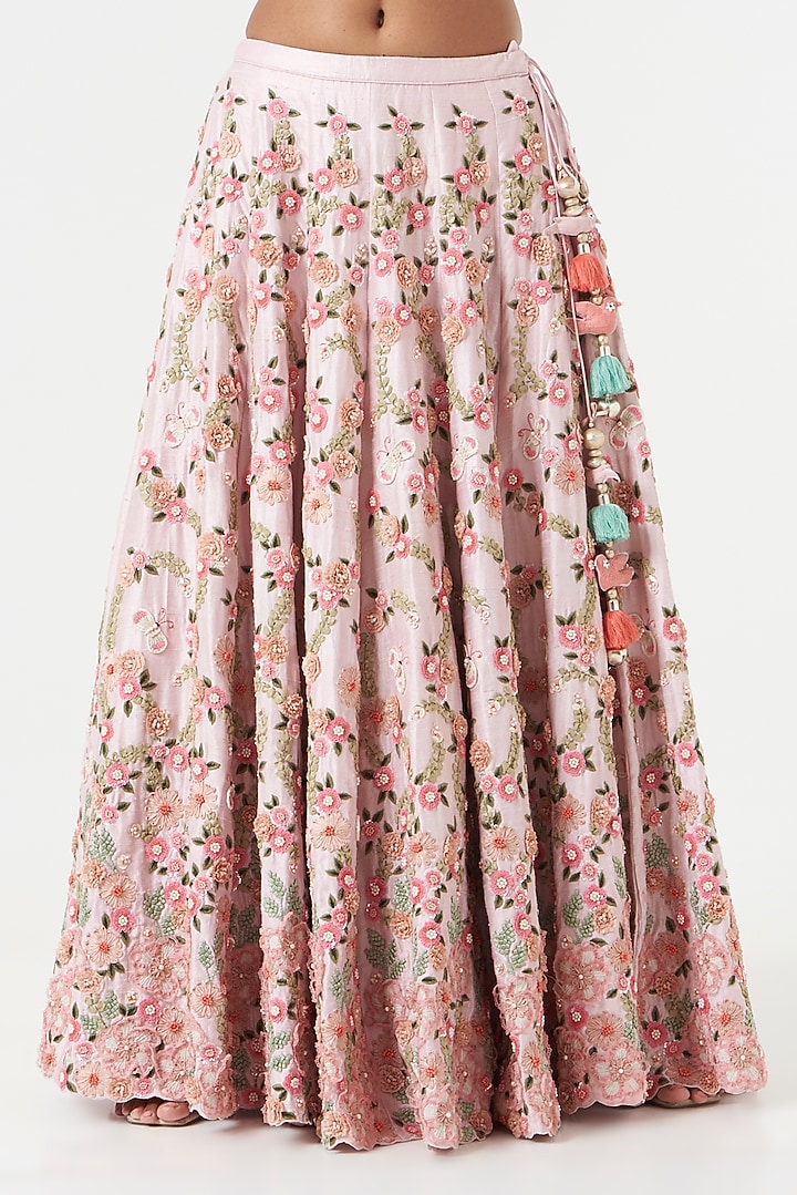 Blush Pink Embroidered Bridal Lehenga Set by Summer by Priyanka Gupta at Pernia's Pop Up Shop