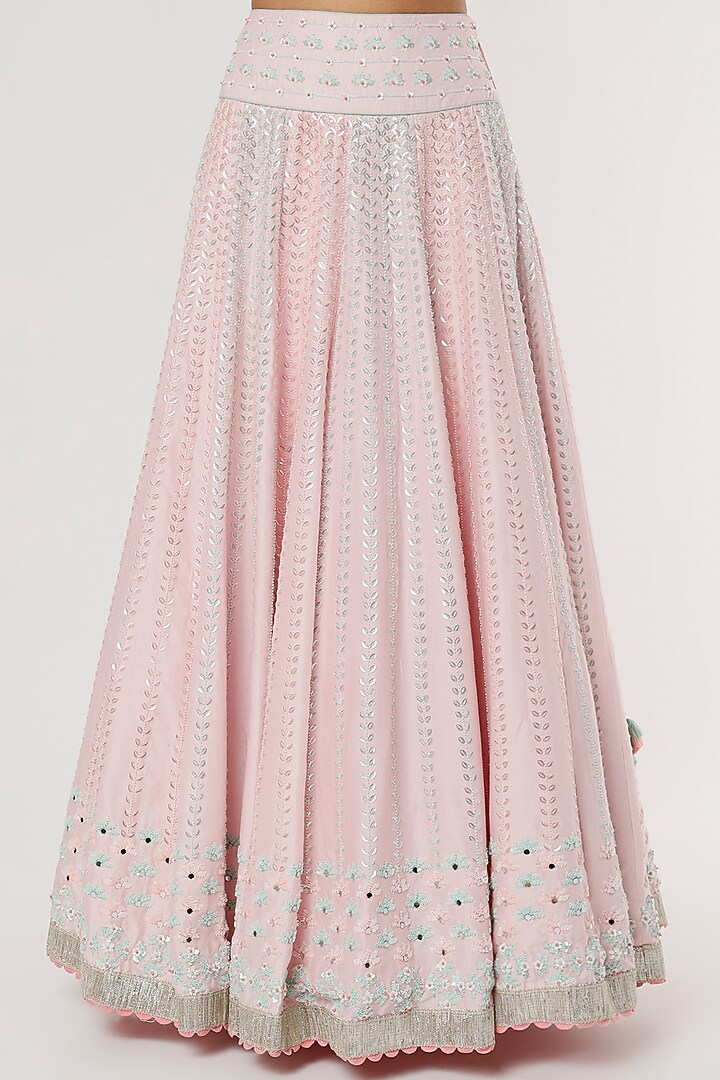 Blush Pink Embroidered Wedding Lehenga Set by Summer by Priyanka Gupta at Pernia's Pop Up Shop