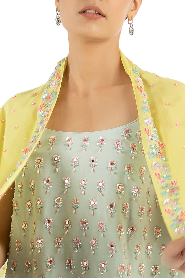 Teal Embroidered Bridal Lehenga Set by Summer by Priyanka Gupta at Pernia's Pop Up Shop