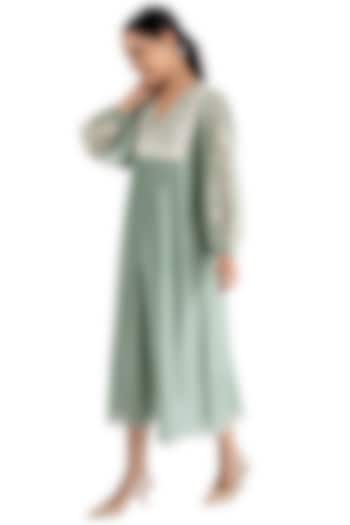 Mint Green Dori Embroidered Summer Dress by Summer by Priyanka Gupta at Pernia's Pop Up Shop