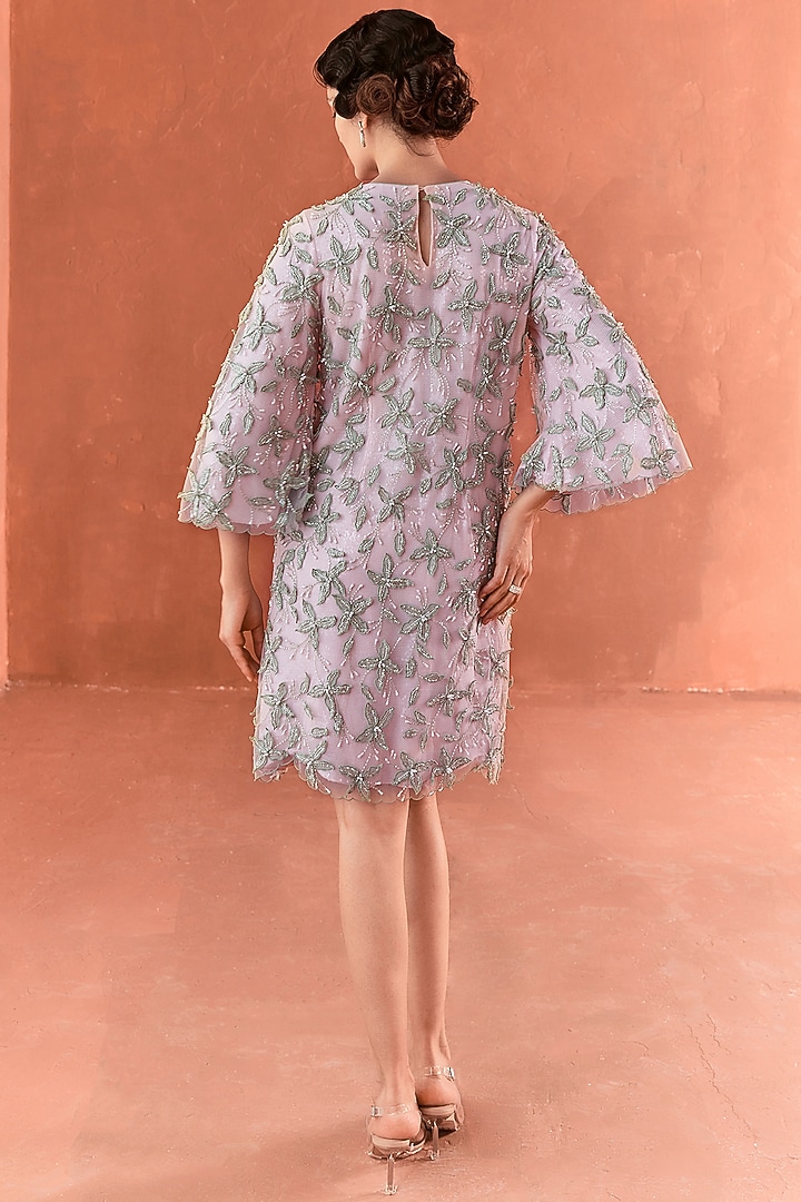 Pink Sequins Embroidered Mini Party Wear Dress by Summer by Priyanka Gupta at Pernia's Pop Up Shop