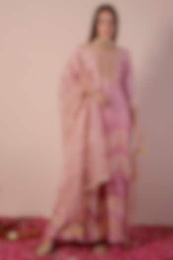 Rose Pink Bemberg Silk Sharara Set by Surabhi Arya