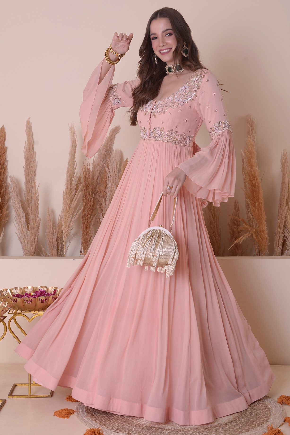 hyacinth house pink embroidery eliza midi dress Hyacinth House Hot Pink Embroidery Eliza Midi Dress Hot Pink / M